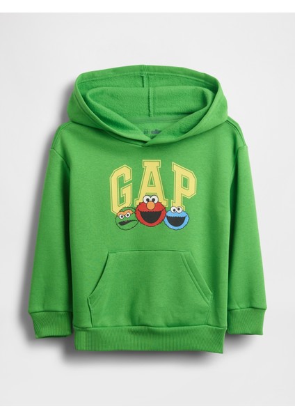 Erkek Bebek Yeşil Relaxed Gap Logo Sweatshirt