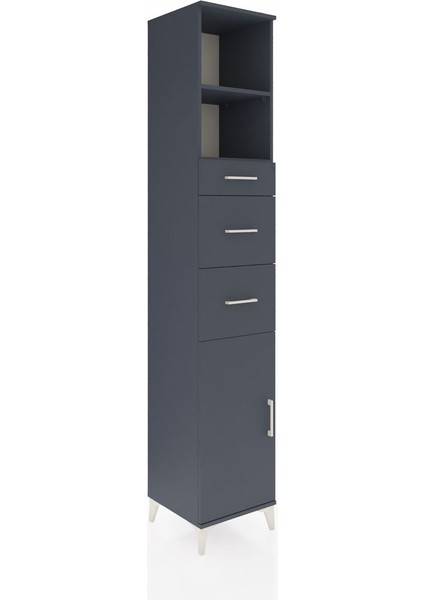 Hyperion Dolap 3 Raflı 3 Çekmeceli Tek Kapaklı 44X44X243 Antrasit-Antrasit fiyatları