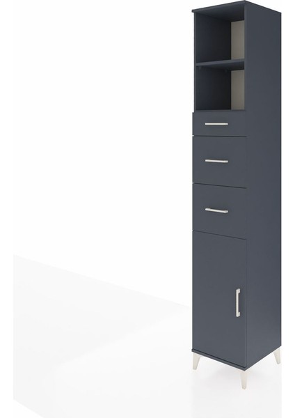 Hyperion Dolap 3 Raflı 3 Çekmeceli Tek Kapaklı 44X44X243 Antrasit-Antrasit modelleri
