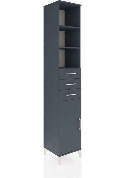 Hyperion Dolap 4 Raflı 3 Çekmeceli Tek Kapaklı 44X44X243 Antrasit-Antrasit fiyatları