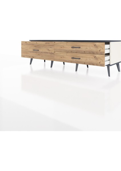 Hyperion Tv Ünitesi 3 Çekmeceli 176X44X51 Aytaşı-Antrasit/çam modelleri