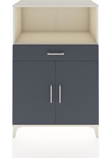 Hyperion Dolap 2 Raflı Tek Çekmeceli 2 Kapaklı 88X44X134 Aytaşı-Antrasit