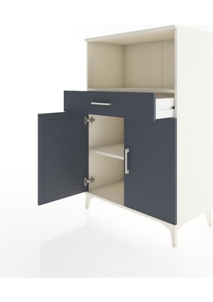 Hyperion Dolap 2 Raflı Tek Çekmeceli 2 Kapaklı 88X44X134 Aytaşı-Antrasit fırsatları