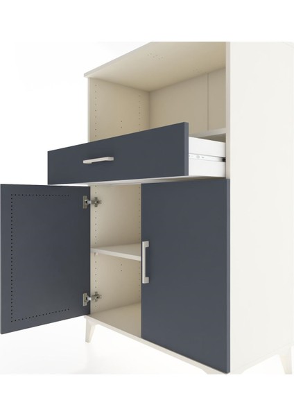 Hyperion Dolap 2 Raflı Tek Çekmeceli 2 Kapaklı 88X44X134 Aytaşı-Antrasit indirimleri