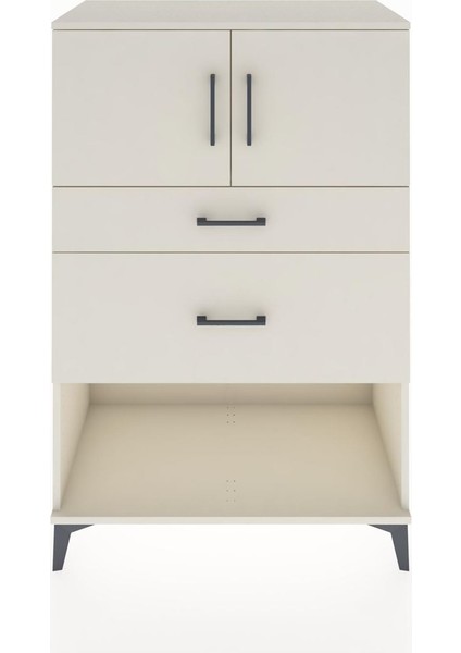 Hyperion Dolap Tek Raflı 2 Çekmeceli 2 Kapaklı 88X44X134 Aytaşı-Aytaşı