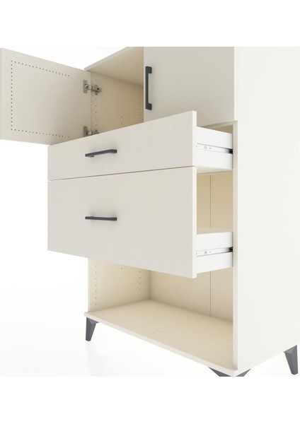 Hyperion Dolap Tek Raflı 2 Çekmeceli 2 Kapaklı 88X44X134 Aytaşı-Aytaşı indirimleri