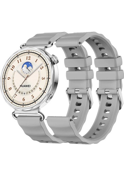 Huawei Watch GT6 41mm / Gt5 / Gt4 / 41mm Uyumlu ZigZag Tasarımlı Silikon Kordon 18MM