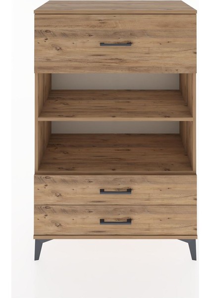 Hyperion Dolap 2 Raflı 3 Çekmeceli 88X44X134 Çam-Çam