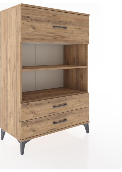 Hyperion Dolap 2 Raflı 3 Çekmeceli 88X44X134 Çam-Çam fiyatları