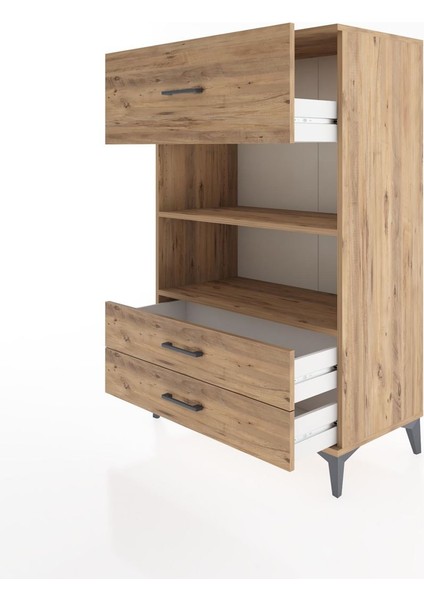Hyperion Dolap 2 Raflı 3 Çekmeceli 88X44X134 Çam-Çam fırsatları