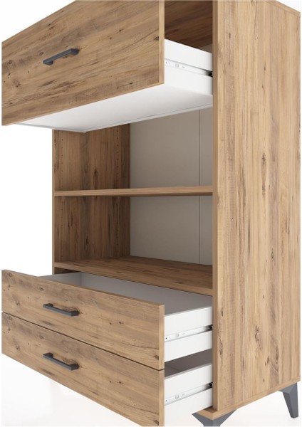 Hyperion Dolap 2 Raflı 3 Çekmeceli 88X44X134 Çam-Çam indirimleri