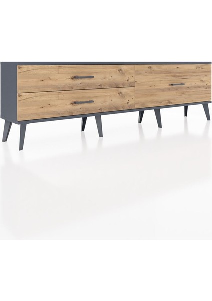 Arges Tv Ünitesi 3 Çekmeceli 176X30X51 Antrasit-Antrasit/çam fiyatları