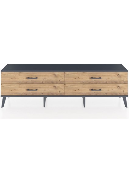 Arges Tv Ünitesi 4 Çekmeceli 176X30X51 Antrasit-Antrasit/çam