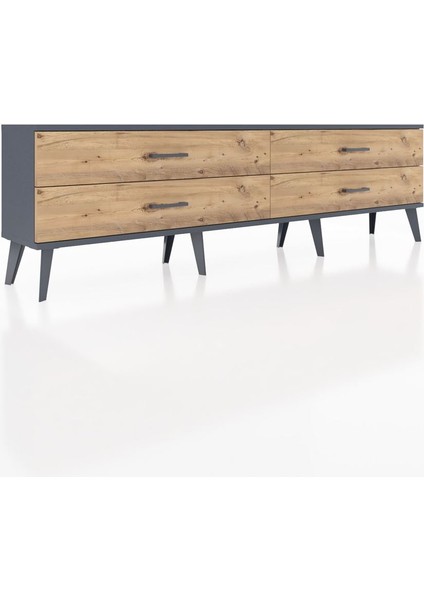 Arges Tv Ünitesi 4 Çekmeceli 176X30X51 Antrasit-Antrasit/çam fiyatları