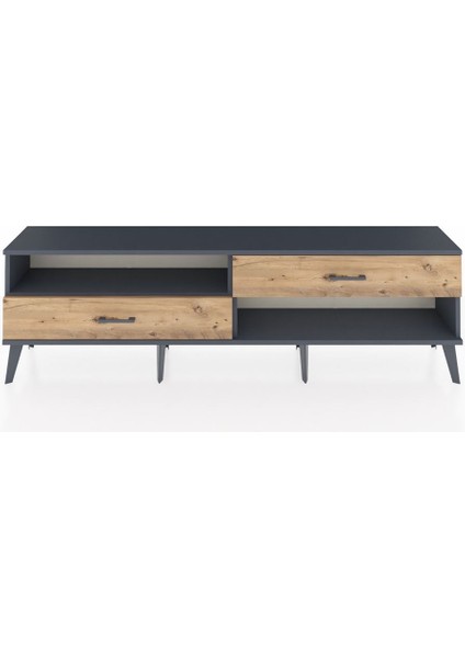 Arges Tv Ünitesi Tek Raflı 2 Çekmeceli 176X30X51 Antrasit-Antrasit/çam