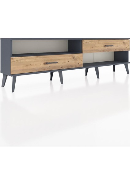 Arges Tv Ünitesi Tek Raflı 2 Çekmeceli 176X30X51 Antrasit-Antrasit/çam fiyatları
