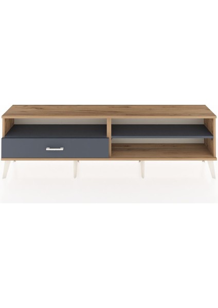 Arges Tv Ünitesi 2 Raflı Tek Çekmeceli 176X30X51 Çam-Antrasit/antrasit