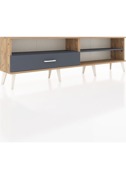 Arges Tv Ünitesi 2 Raflı Tek Çekmeceli 176X30X51 Çam-Antrasit/antrasit fiyatları