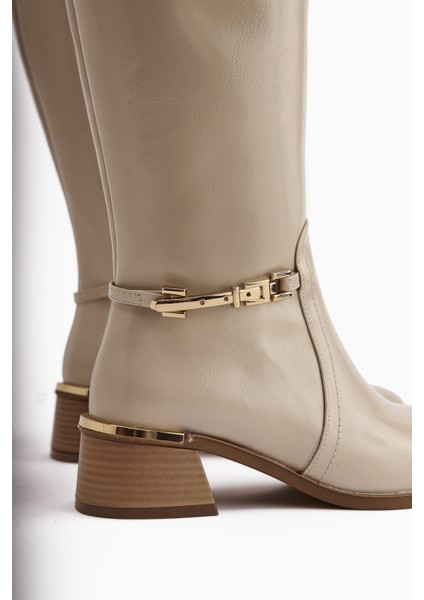 Kamilla Bej Tokalı Kadın Çizme modelleri