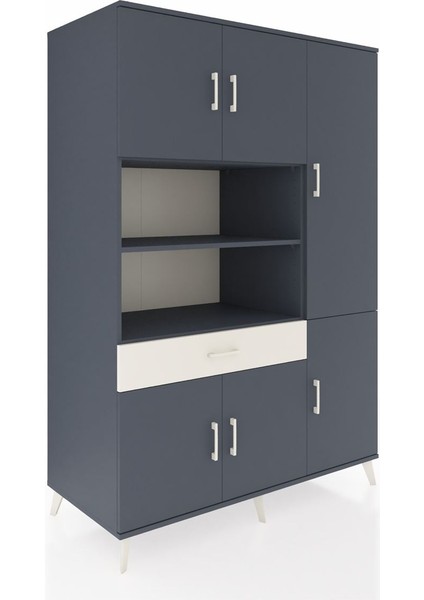 Kronos Dolap 10 Raflı Tek Çekmeceli 6 Kapaklı 132X59X195 Antrasit-Antrasit/aytaşı fiyatları