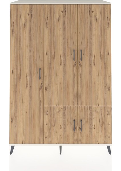 Kronos Dolap 7 Raflı 5 Kapaklı Tek Askılı 132X59X195 Aytaşı-Çam/aytaşı