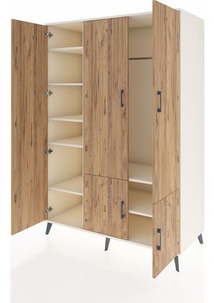 Kronos Dolap 7 Raflı 5 Kapaklı Tek Askılı 132X59X195 Aytaşı-Çam/aytaşı modelleri