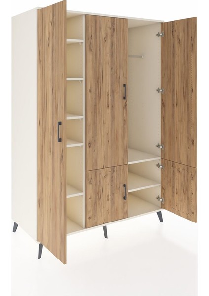 Kronos Dolap 7 Raflı 5 Kapaklı Tek Askılı 132X59X195 Aytaşı-Çam/aytaşı indirimleri