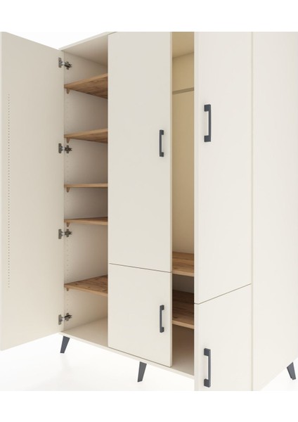 Kronos Dolap 7 Raflı 5 Kapaklı Tek Askılı 132X59X195 Aytaşı-Aytaşı/çam modelleri