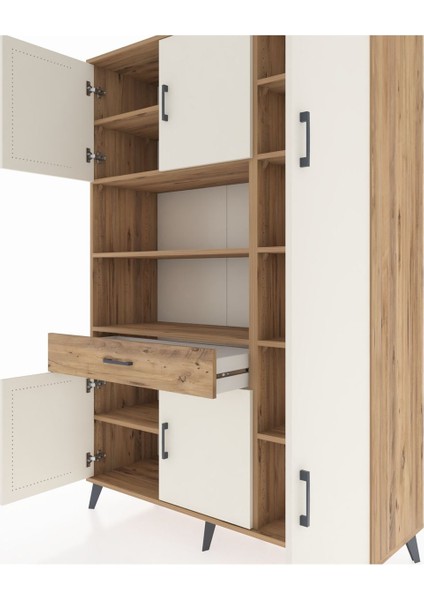 Hyperion Dolap 10 Raflı Tek Çekmeceli 6 Kapaklı 132X44X195 Çam-Aytaşı/çam fırsatları