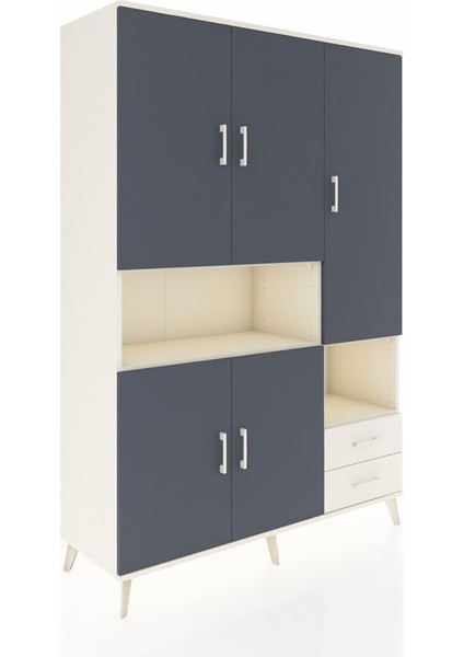 Hyperion Dolap 10 Raflı 2 Çekmeceli 5 Kapaklı 132X44X195 Aytaşı-Antrasit/aytaşı fiyatları