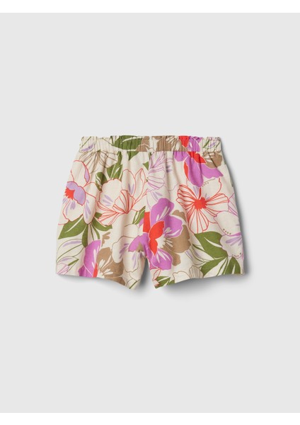 Kız Çocuk Çok Renkli Keten Karışımlı Pull-On Şort indirimleri