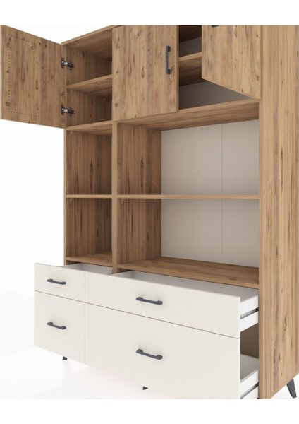 Hyperion Dolap 8 Raflı 4 Çekmeceli 3 Kapaklı 132X44X195 Çam-Çam/aytaşı fırsatları