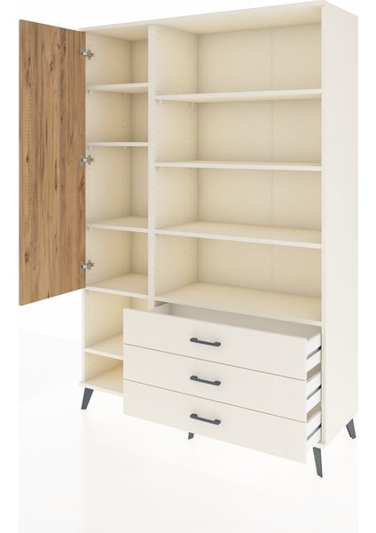 Hyperion Dolap 9 Raflı 3 Çekmeceli Tek Kapaklı 132X44X195 Aytaşı-Çam/aytaşı modelleri