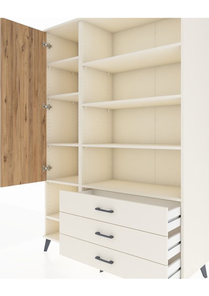 Hyperion Dolap 9 Raflı 3 Çekmeceli Tek Kapaklı 132X44X195 Aytaşı-Çam/aytaşı fırsatları