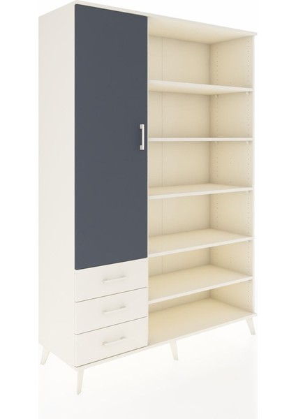 Hyperion Dolap 9 Raflı 3 Çekmeceli 3 Kapaklı 132X44X195 Aytaşı-Antrasit/aytaşı fiyatları