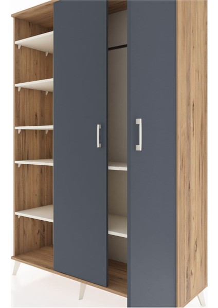 Hyperion Dolap 7 Raflı 2 Kapaklı Tek Askılı 132X44X195 Çam-Antrasit/aytaşı fırsatları