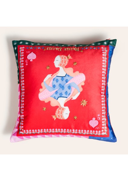 Hansı Dijital Baskılı Polyester Dolgulu Kırlent 50X50 cm Renkli