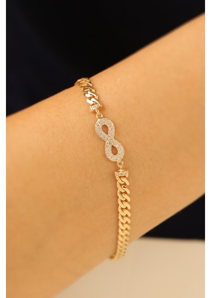 Taşlı Model Sonsuzluk Gurmet Altın Bileklik CGKBLK0362 modelleri
