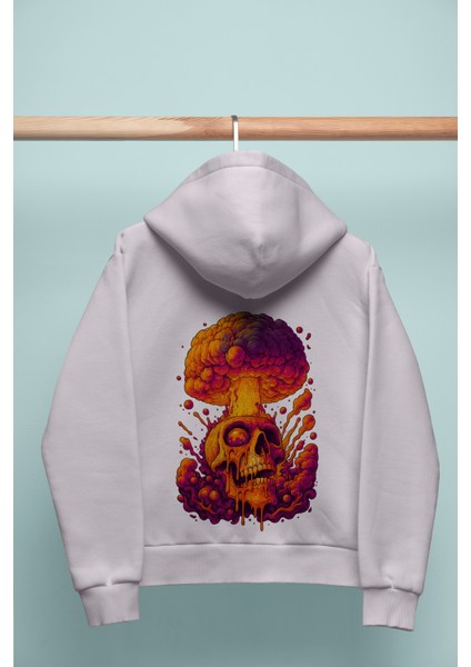 Unısex Oversıze Nuclear Skull Hoodie
