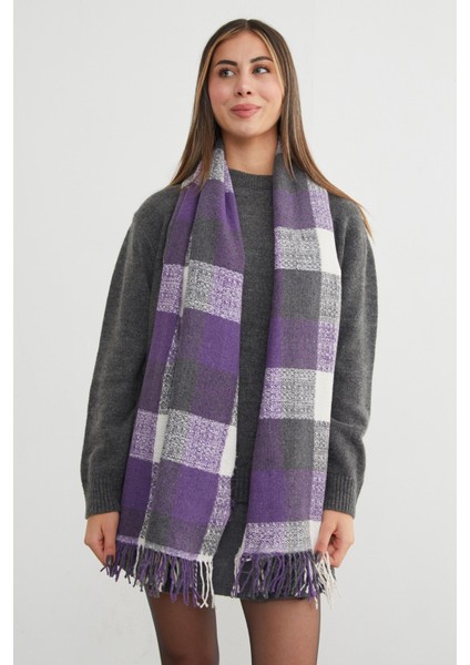 Ekose Desenli Yumuşak Dokulu Şal