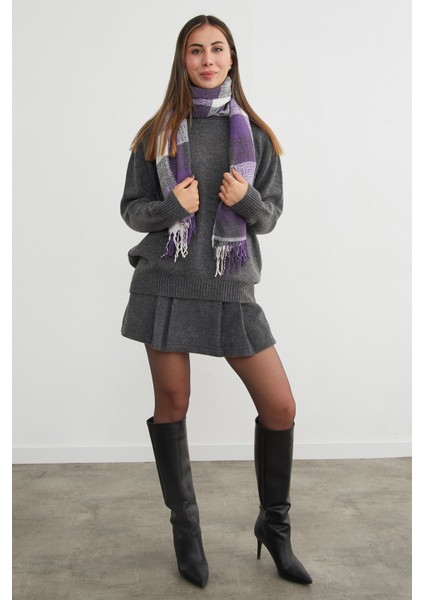 Ekose Desenli Yumuşak Dokulu Şal