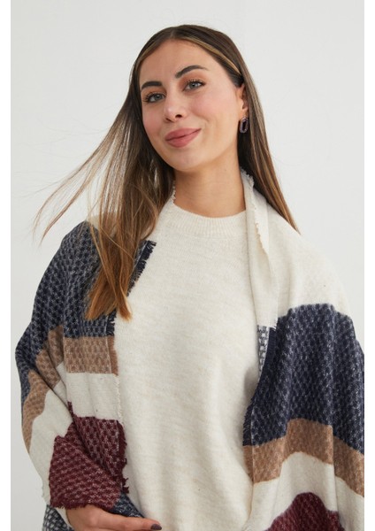 Renk Bloklu Petek Desenli Şal fiyatları