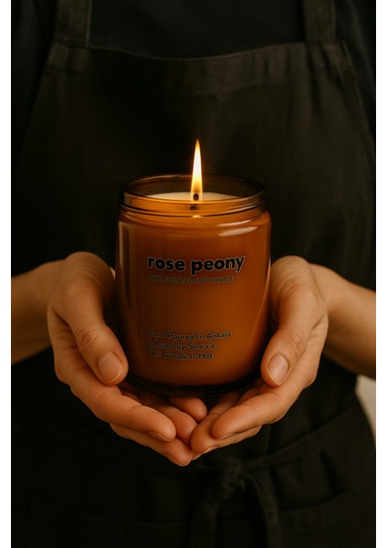 : Rose Peony : Amber Cam Kavanozda : Kokulu Soya Mum (Gül, Peoni, Beyaz Yasemin, Amber Çiçeği) modelleri