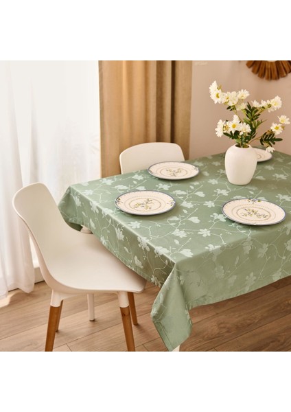 Soft Fiori Masa Örtüsü - Yeşil - 140X140 cm