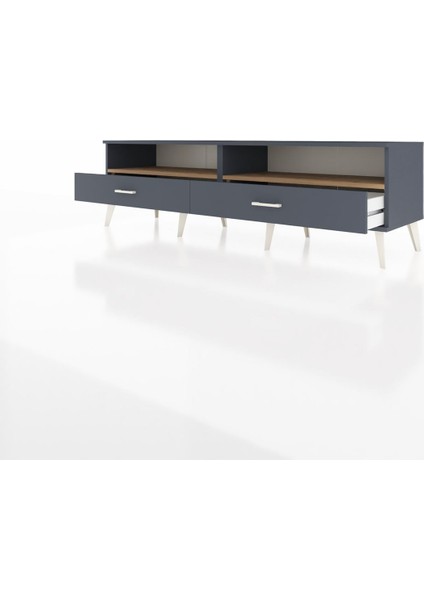 Hyperion Tv Ünitesi 2 Raflı 2 Çekmeceli 176X44X51 Antrasit-Çam/antrasit modelleri