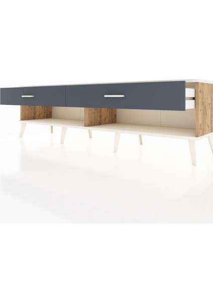 Hyperion Tv Ünitesi 2 Çekmeceli 176X44X51 Çam-Aytaşı/antrasit fırsatları