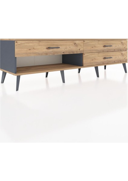 Hyperion Tv Ünitesi 3 Çekmeceli 176X44X51 Antrasit-Çam/çam fiyatları