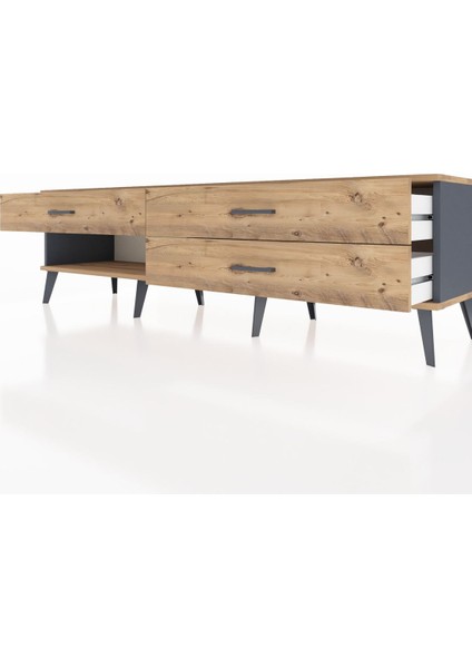 Hyperion Tv Ünitesi 3 Çekmeceli 176X44X51 Antrasit-Çam/çam fırsatları