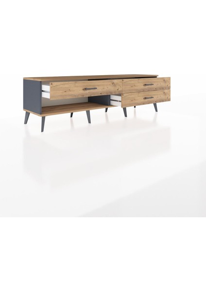 Hyperion Tv Ünitesi 3 Çekmeceli 176X44X51 Antrasit-Çam/çam indirimleri