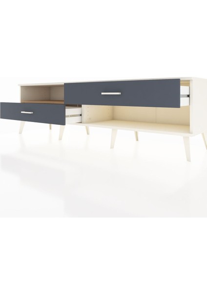 Hyperion Tv Ünitesi Tek Raflı 2 Çekmeceli 176X44X51 Aytaşı-Çam/antrasit fırsatları